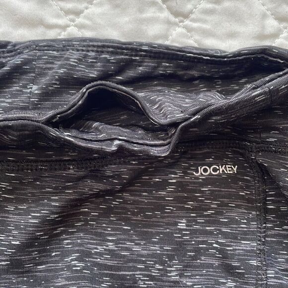 Black spandex pants with gray speckles size small made by Jockey - Picture 5 of 5